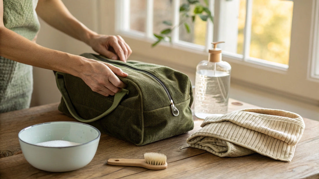 How can you clean your corduroy bag and keep its story alive?